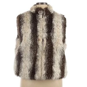 Preston & York Faux Fur Women Brown Vest Sz L